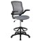 Emma and Oliver Mid-Back Mesh Ergonomic Drafting Chair with Foot Ring and Flip-Up Arms